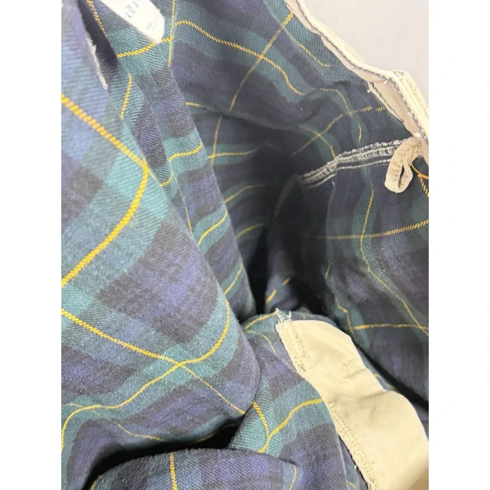Lands' End Men's‎ Khaki Lined Pants Size 40 Flannel Plaid Winter Cotton